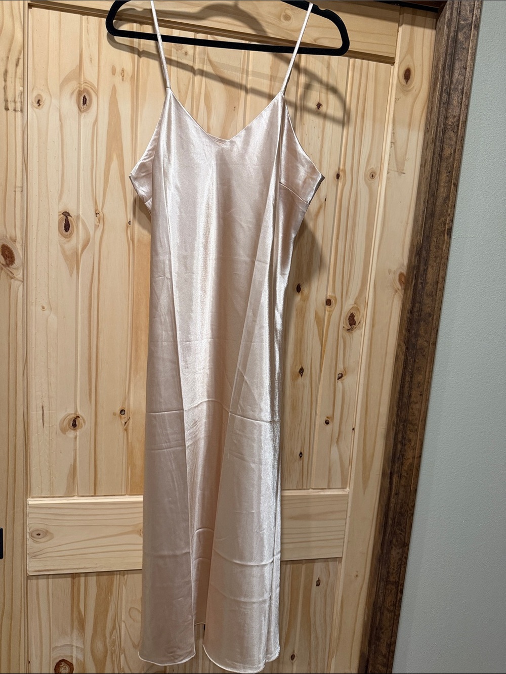 Silky Slip Dress Nightgown - Champagne